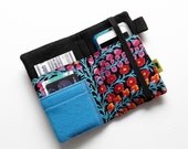 Coral iPhone wallet pretty iPhone case black and pink flowers ipod case iphone 5 case cell phone wallet with flowers camera case women