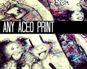 Any Aceo artist trading card illustration abstract illustration art print, Custom aceo artist trading card  print.