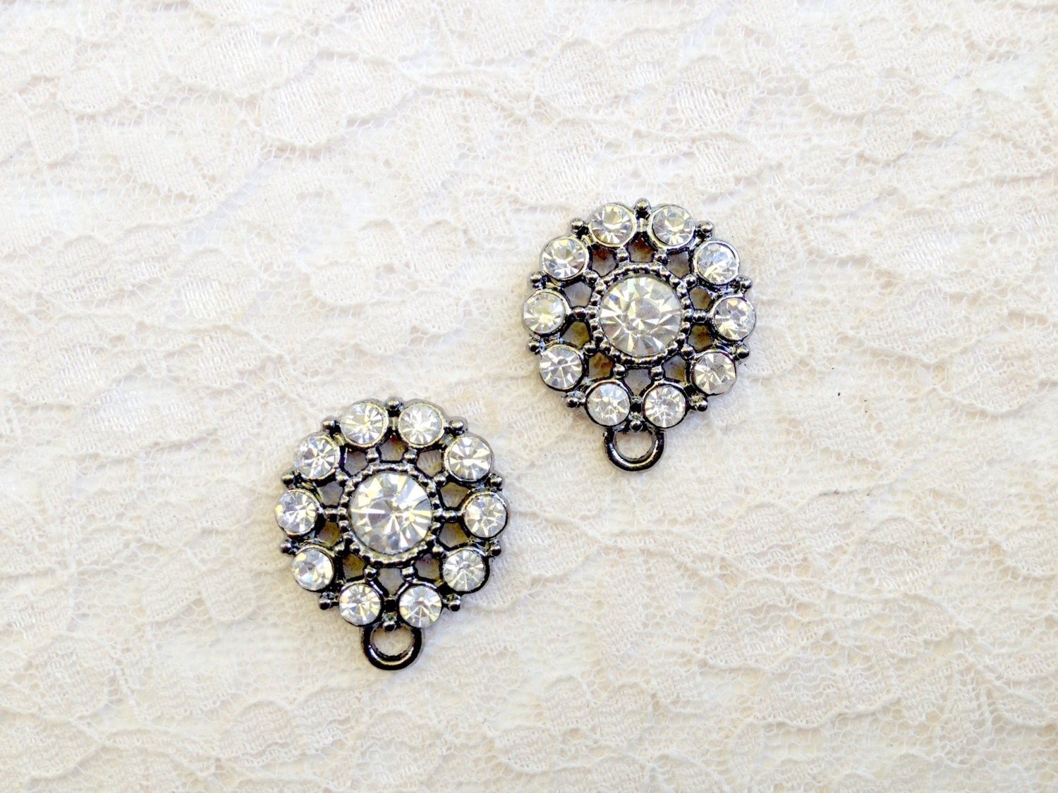 5/8" 9/16" 1/2" Organic 'Endless Love' Sparkling Rhinestone Dangle Plugs Made to Order