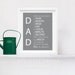 Gift for Dad - Personalized Father's Day Gift Wall Art Print - Gray Birthday Gift for Dad - Father of Bride Art Print