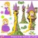 Princess in the Tower Clip Art Set