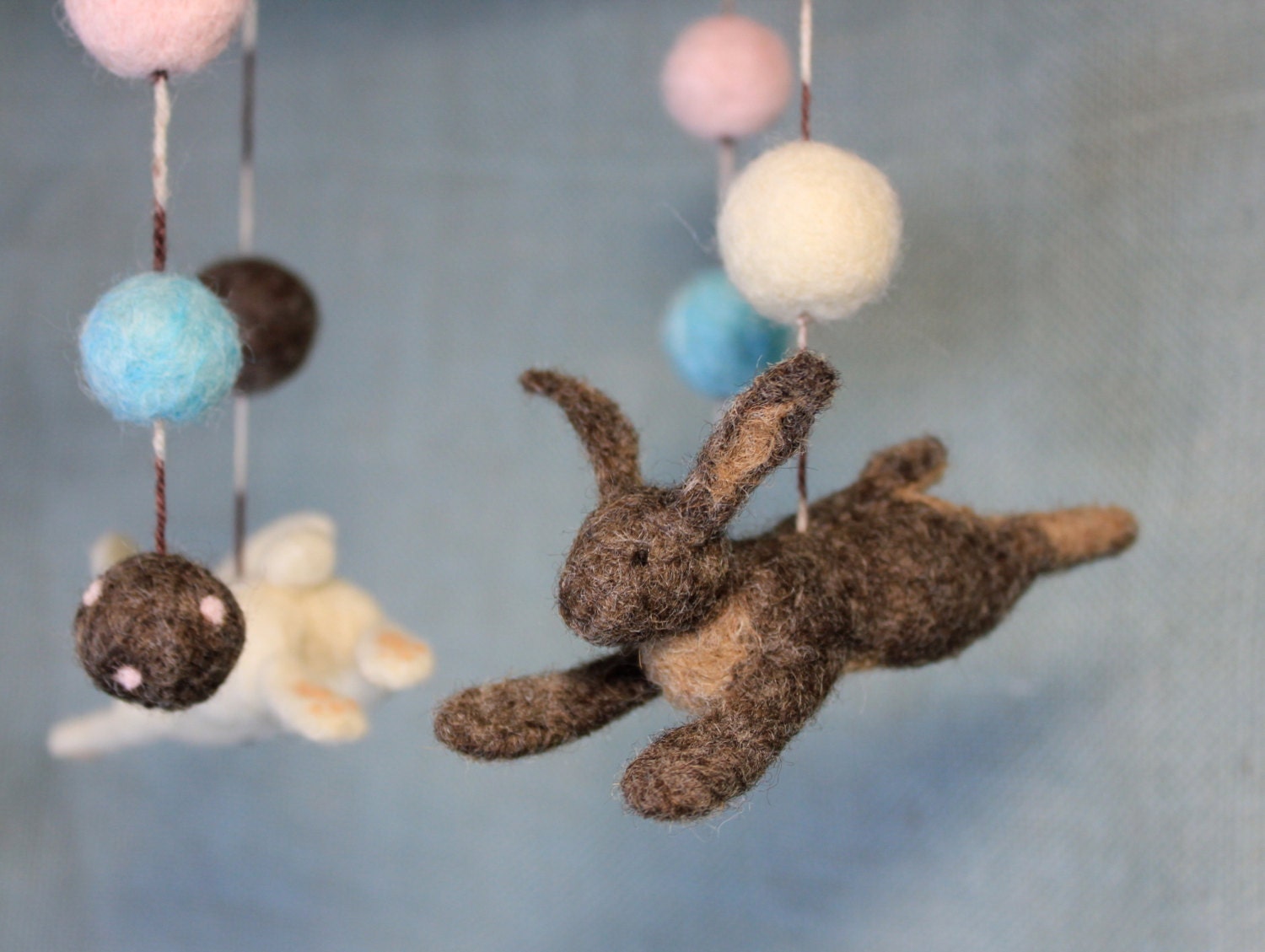Felt Baby Mobile - Adorable Bunnies - Customizable