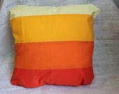 Ombre Cabana Striped Pillow Cover--4 Stripe Summer Colorblock Gradient in bright yellows and oranges--18 inch square