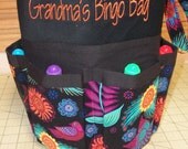 Monogrammed Bingo Bag Tote/ Craft Bag in Las Flores