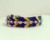 Friendship bracelet, Rhinestone friendship bracelet, chevron bracelet, neon friendship bracelet, statement jewelry, rhinestone bracelet