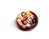Vintage Princess Diana Prince Charles Red Clear Lucite Plastic Photograph Paperweight English Royal Memorabilia Collectible