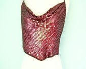 Vintage wine sequin handkerchief top