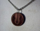 Small purple heart Jedi symbol necklace
