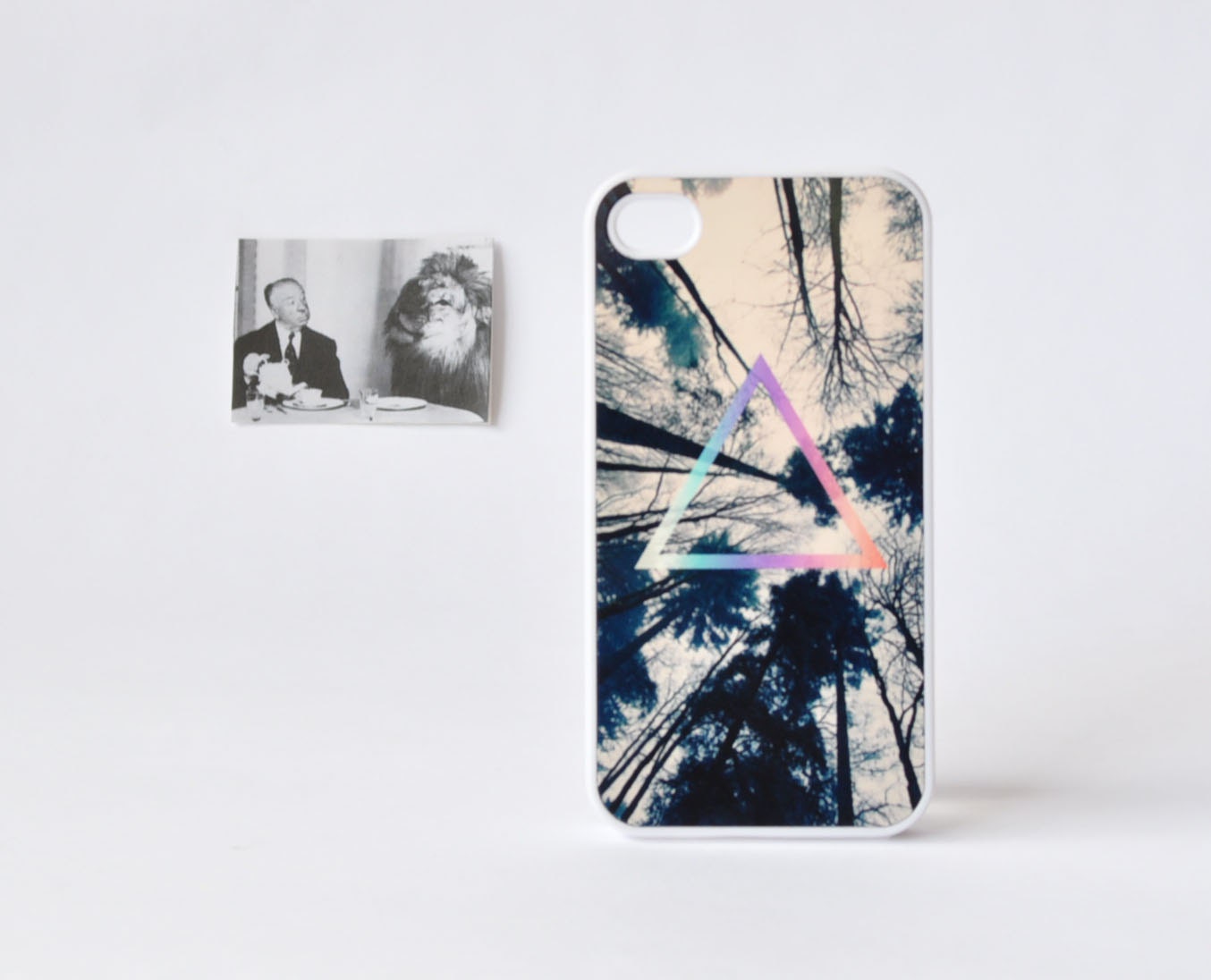 iPhone 4 Case - iPhone 4s Case - Geometric iPhone 4 Case - Triangule over Woods Print iPhone 4 Case - Hipster iPhone 4 Case