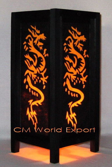 Asian Oriental Table Decor Lamp - Dragon design - Worldwide Seller - Handmade, Factory Direct Lighting