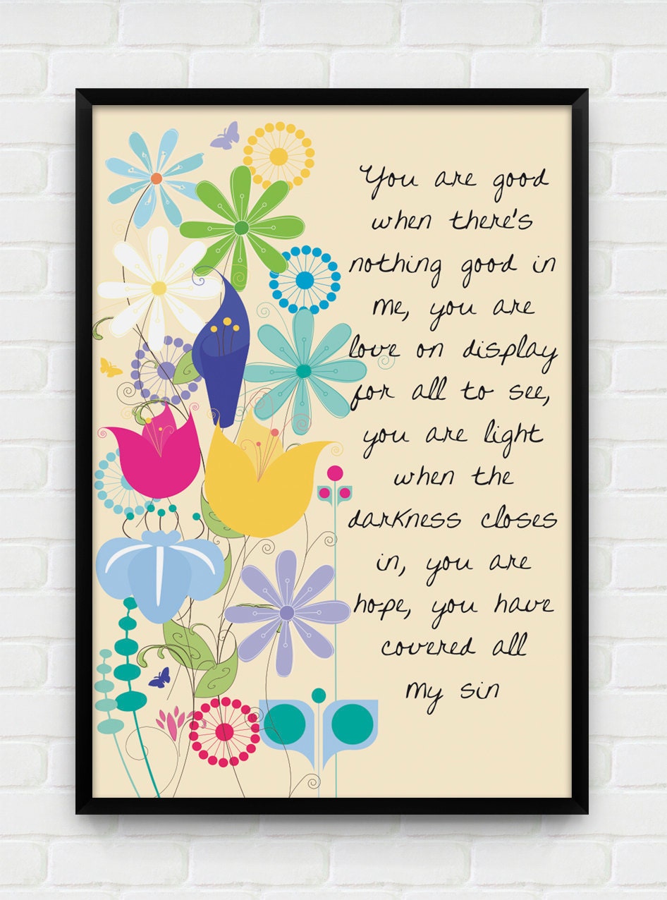 Inspirational, Printable Art, Download and Print JPEG Image - Covered All My Sin Christian Poster