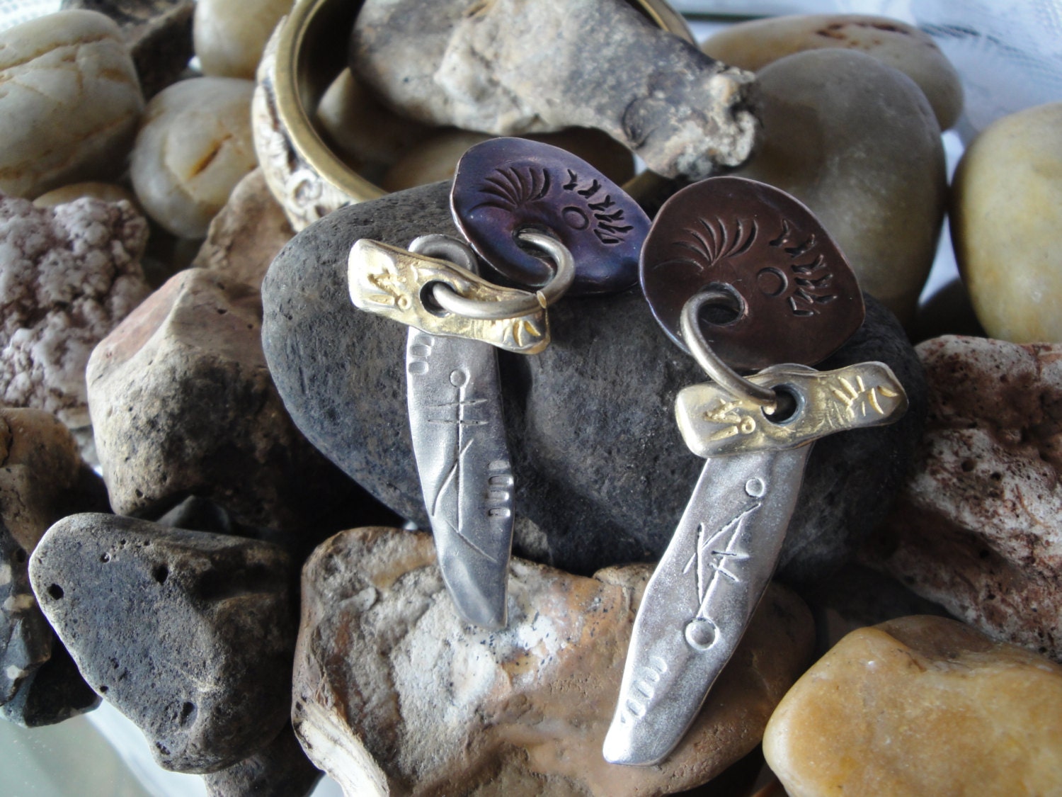 Amazing Vintage Native American Handmade and Signed Earrings