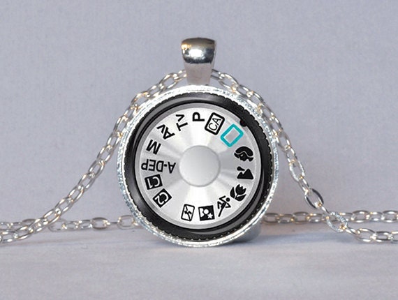 CAMERA DIAL PENDANT Photography Pendant Silver Black Teal Camera Necklace Photographer Gift Camera Jewelry