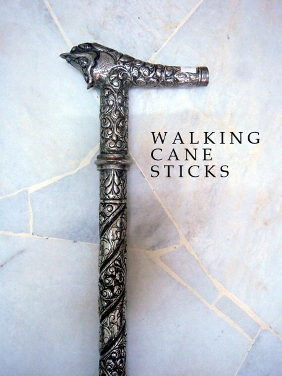 Indian Silver Cane Esla Vintage Derby Handle by WalkingCaneSticks