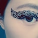 1 Pair of Temporary Tattoo Transfer Stickers for Eyes Eyelids Black Color Laced for Prom Festival Clubbing Party