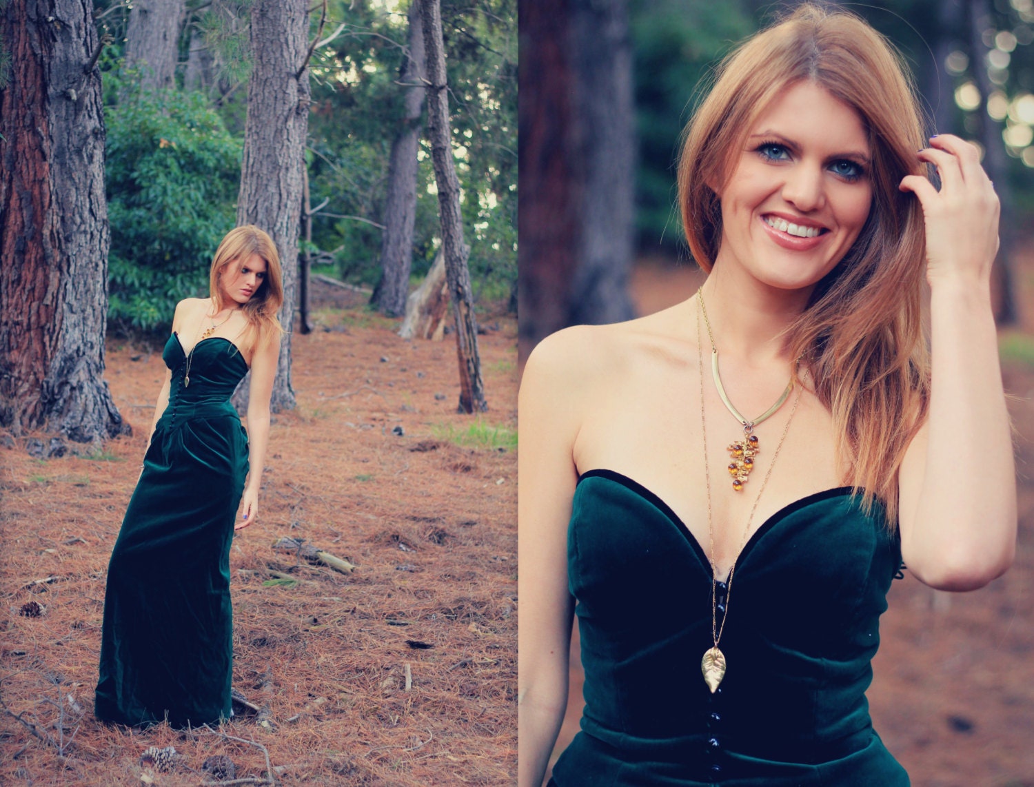 Isla Dress. Velvet emerald green 80s ballgown with sweetheart neckline M L AUS 12 14