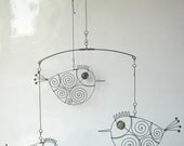 Three Metal Birds Mobile Wire Art Sculpture