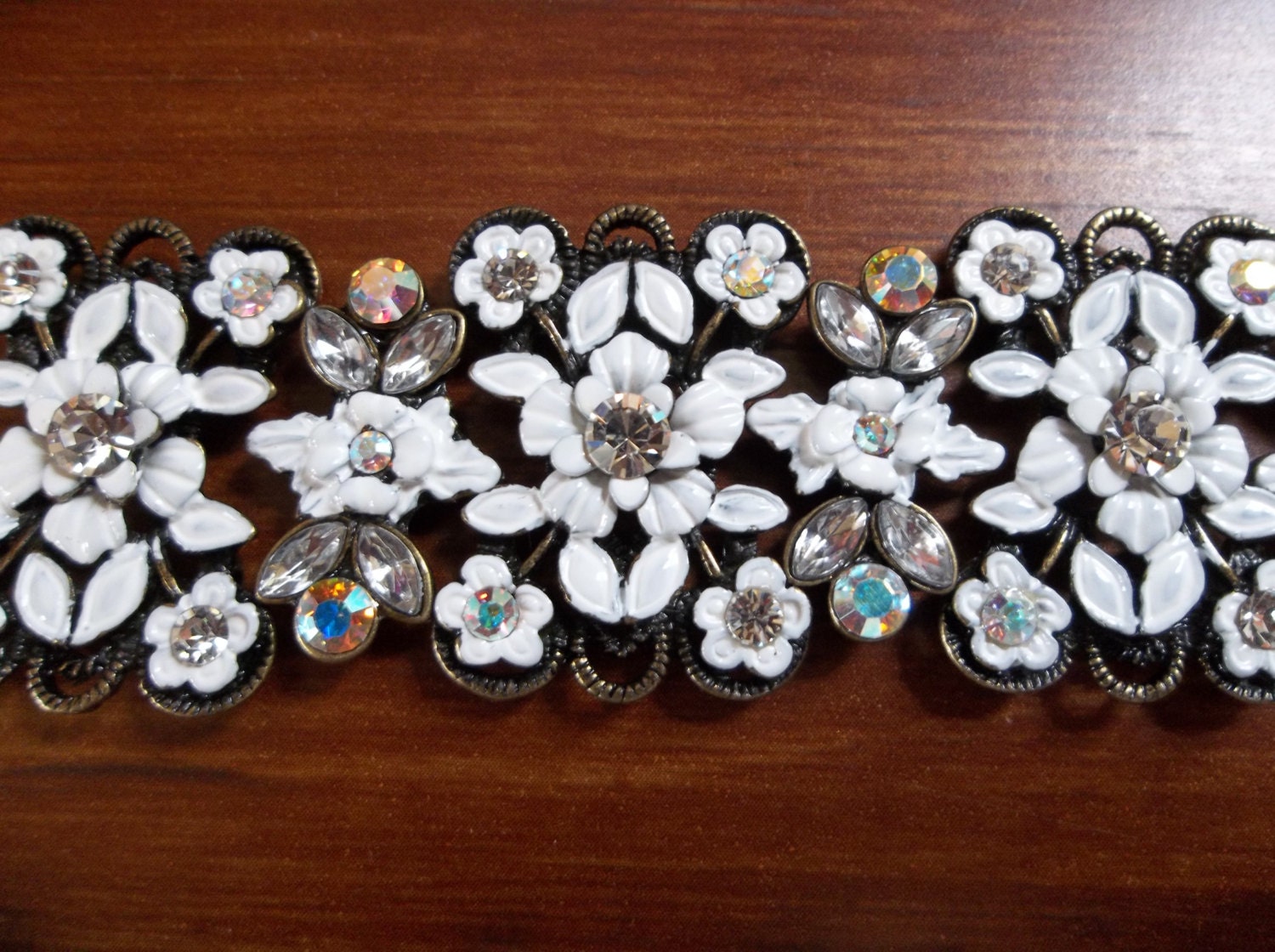 Wedding White Large Barrette flower style beads, replicas of the designer Michal Negrin, made to order
