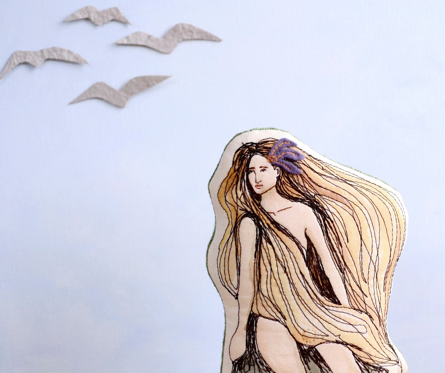 Cloth Mermaid Doll. The Little Mermaid. Hand painted cloth doll by AlyParrott on Etsy.