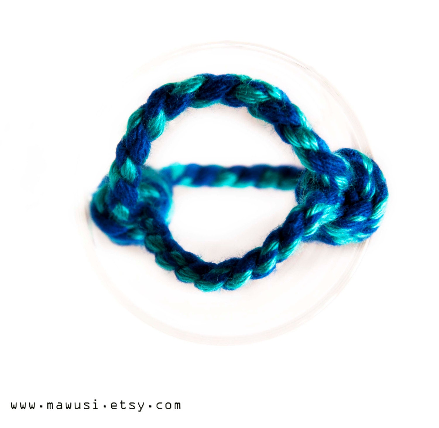 Adjustable Braid Yarn Bracelet in Turquoise and Royal Blue for Women, Men, Teens - 100% Acrylic  - Spring Summer Fashion