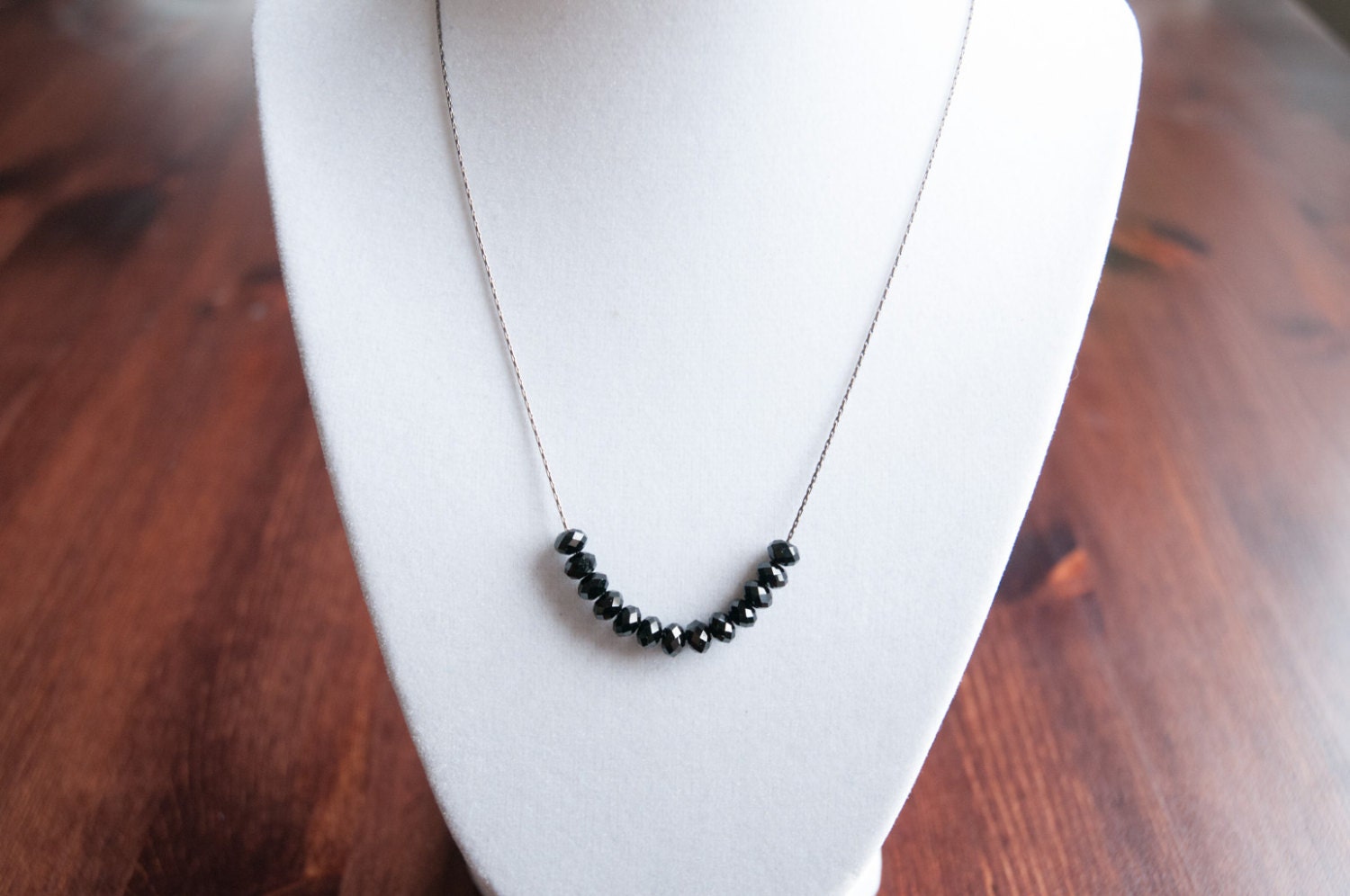 Dark 'n Sparkly Necklace - Gunmetal and Swarovski Crystal - Jet Black