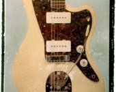 white fender jazzmaster jaguar guitar art print 11x14 music gift idea fathers day guy gift, boyfriend gift, hipster gift photographic prints