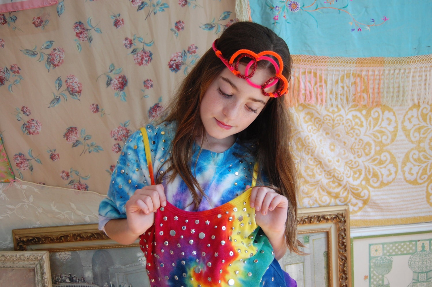Bright Pink Sparkly Princess Pipe Cleaner Crown