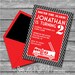 INSTANT DOWNLOAD, Birthday Boy, Red Firetruck, Fire  Engine,Printable 5 x 7 Invitation, You Edit Yourself in Adobe Reader