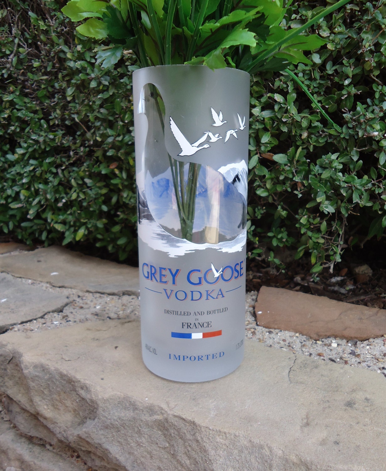 Recycled Grey Goose Vodka Bottle Vase XL