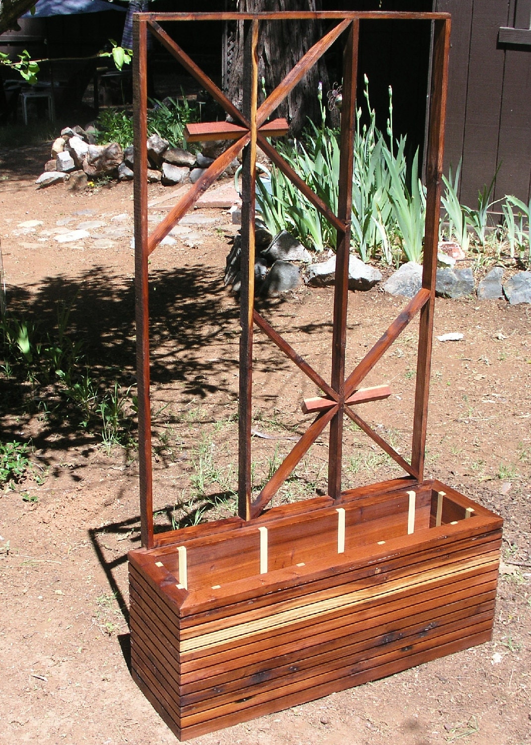 Modern Contemporary Planter Box from reclaimed Redwood