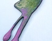Enameled Copper Drip Necklace in Green, Yellow, Pink and Blue