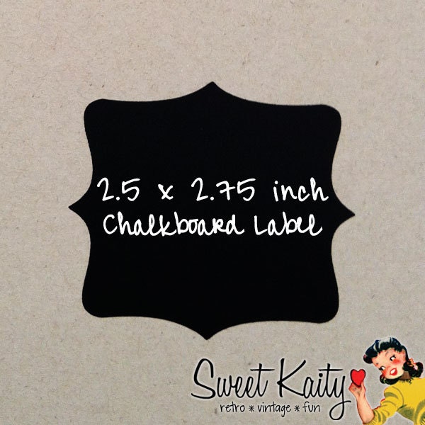 12 Fancy Chalkboard Labels with Chalk - 2.5 x 2.75 inch - DIY Mason Jars, Wedding Favors, Party Favors, Organization, Pantry, Storage Il_570xn