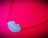 Lips Pendant Necklace, kiss smooch jewelry, smoochy, hot kiss, sterling silver, red lips, marilyn monroe, cherry red thread handcut