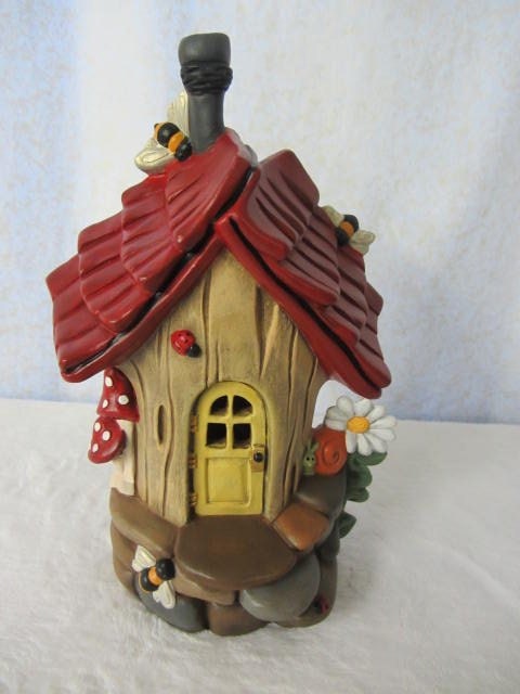 Fairy House or Handmade Bird House - Bumble Bee Abode - TeresasCeramics