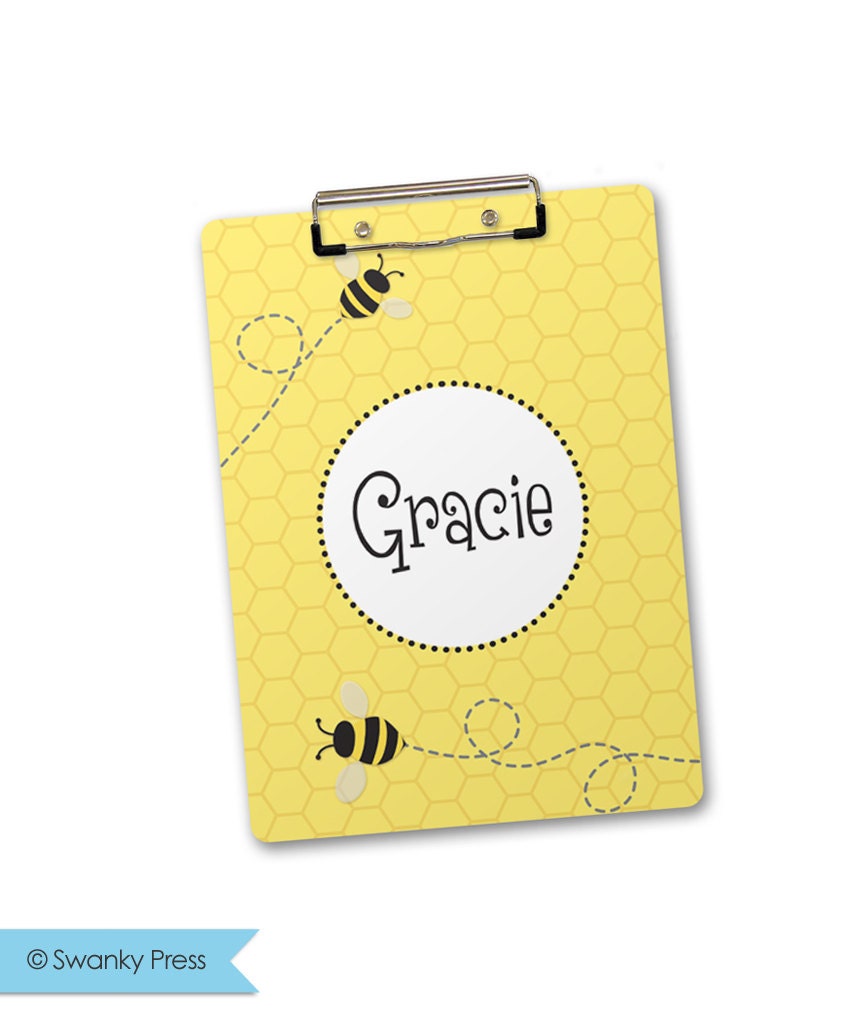 Personalized, Monogrammed Clipboard - bee, bumblebee with honeycomb Il_570xn