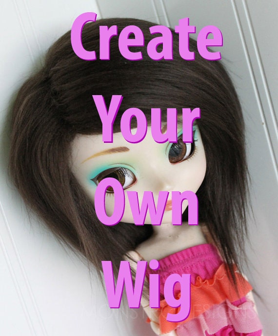 Doll wig BJD wig Dollfie wig CREATE your own wig.. 3 inch length fur wig monstrodesigns
