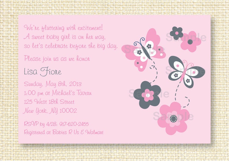 Butterfly Baby Shower Invitation Printable