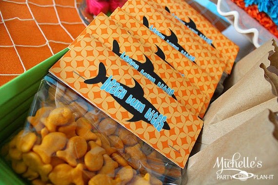 Set of 10 Personalized Summer Surfer Favor Bag Toppers Il_570xn