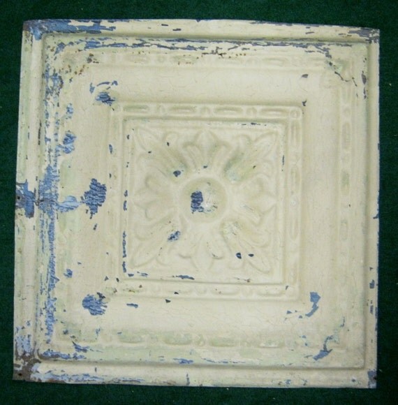 Antique Tin Ceiling Tile 12x12 Metal SAND Flower by RecycledRelics