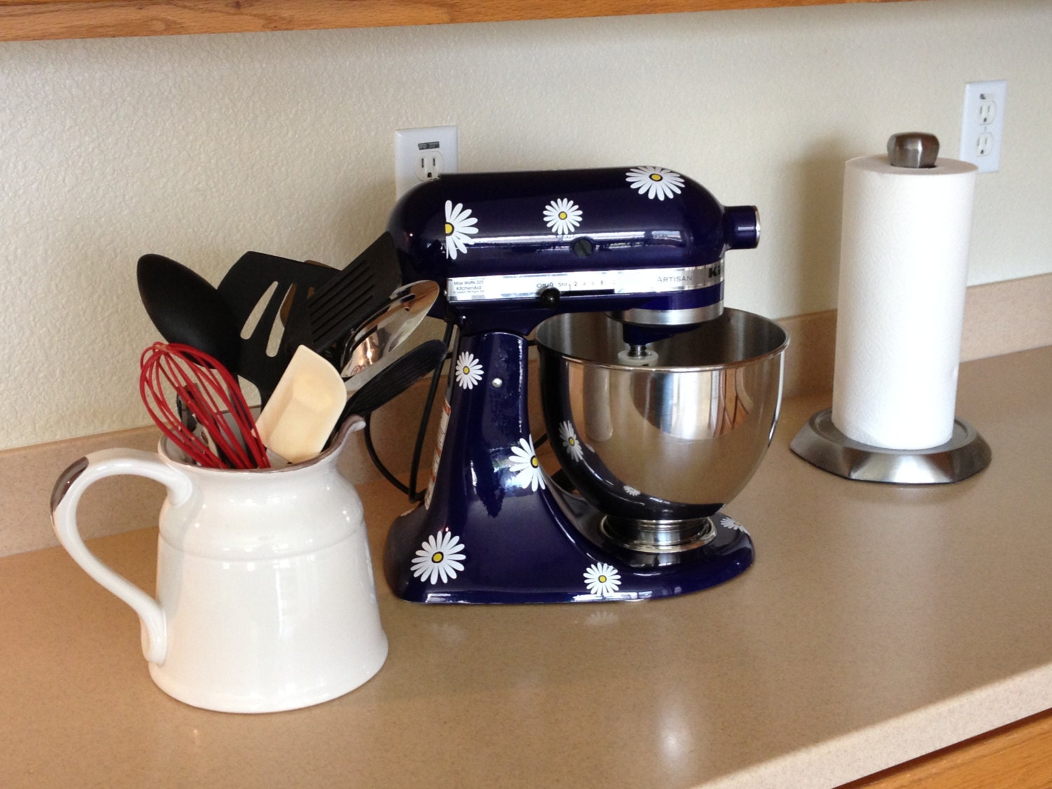 Kitchenaid vinyl decal flower design mixer sticker by bushcreative