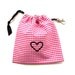SALE - Pink Gingham Heart Dog Tidy Pouch