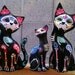 Dia de los Muertos Hand Carved wooden Cat - Painted to honor your pet