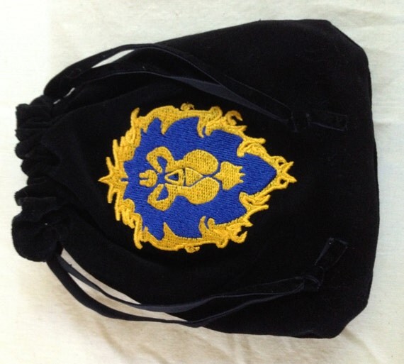 Embroidered Lined Fabric Pouch Bag WoW World of Warcraft Cards ...