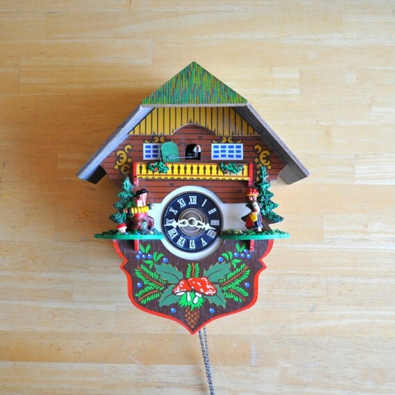 large chalet style west german cuckoo clock by thecreekhouse