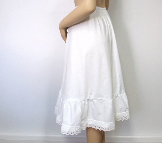 Vintage Half Slip / White Cotton / Eyelet by VintageAgelessThings