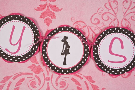 BABY SHOWER Decorations Hot Pink and Black by getthepartystarted