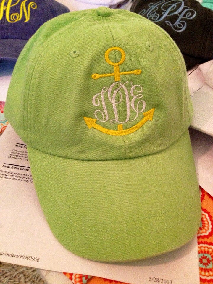 Ladies Monogrammed anchor baseball cap. by ItzyTripzyBaby on Etsy