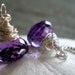 Amethyst Onion Briolette Teardrop Ear Threads in Sterling silver