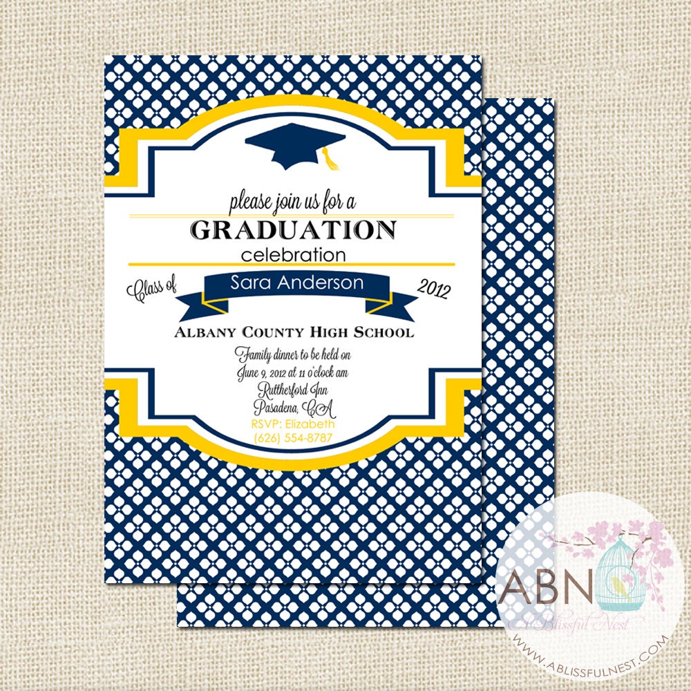 Graduation Announcement Invitation - PRINTABLE - By A Blissful Nest Il_570xn