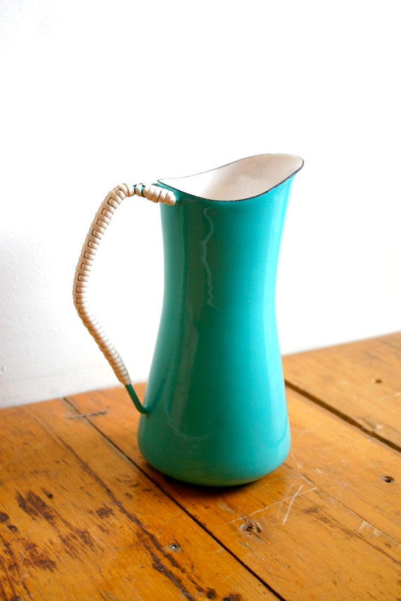 Vintage DANSK Design Denmark IHQ Turquoise Pitcher by CampHobachee